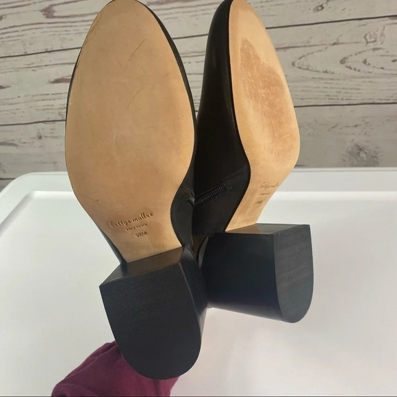 BETTYE Muller Nominee Zip black leather open heel Bootie Sz 9.5 - Picture 7 of 13